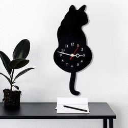 Nástěnné hodiny ve tvaru kočky - 2 barvy