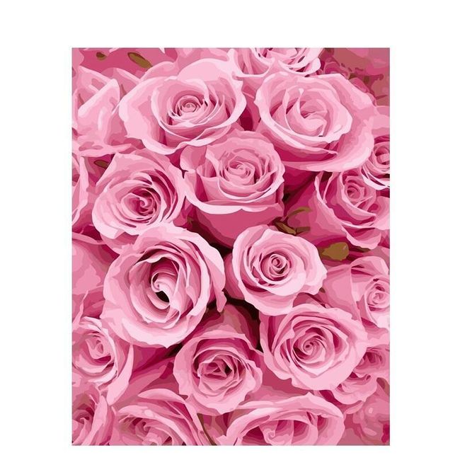 Festés számok alapján - rózsaszín rózsa 1
