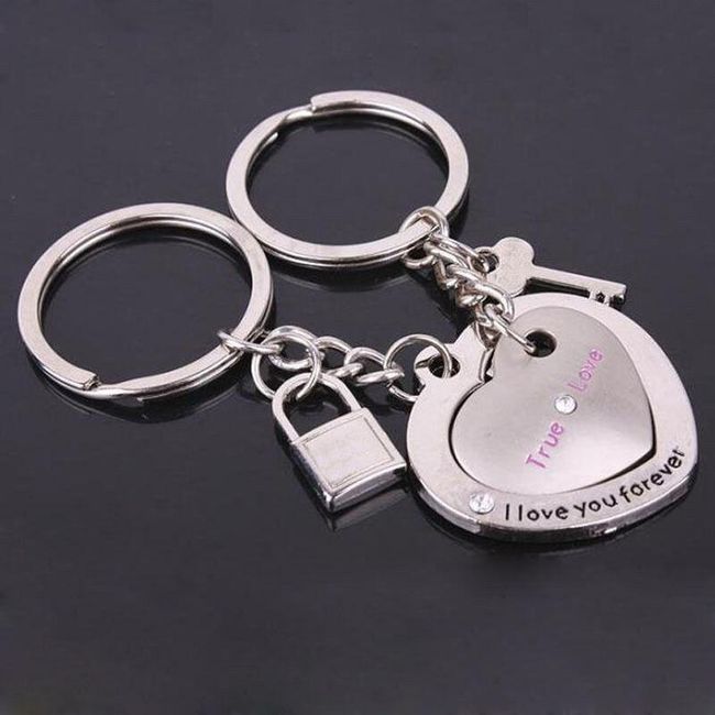 Obesek za ključe s srcem - ključ in ključavnica 1