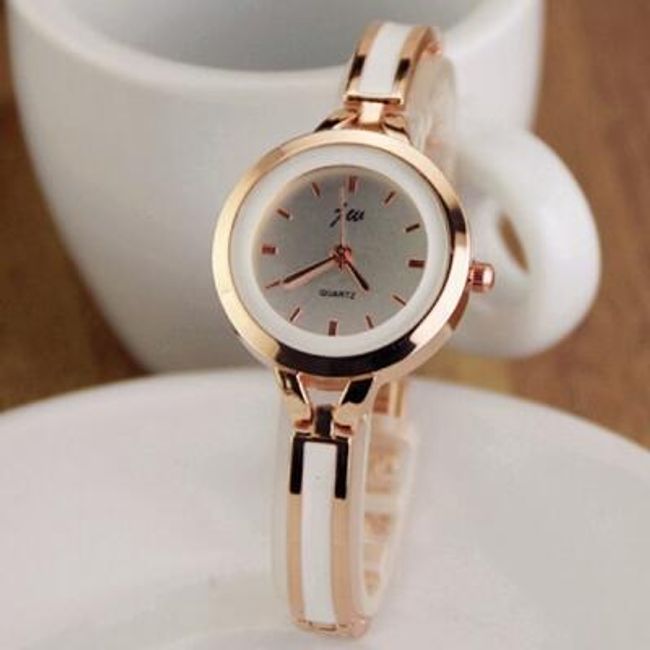 Elegantné hodinky s bielym prúžkom 1