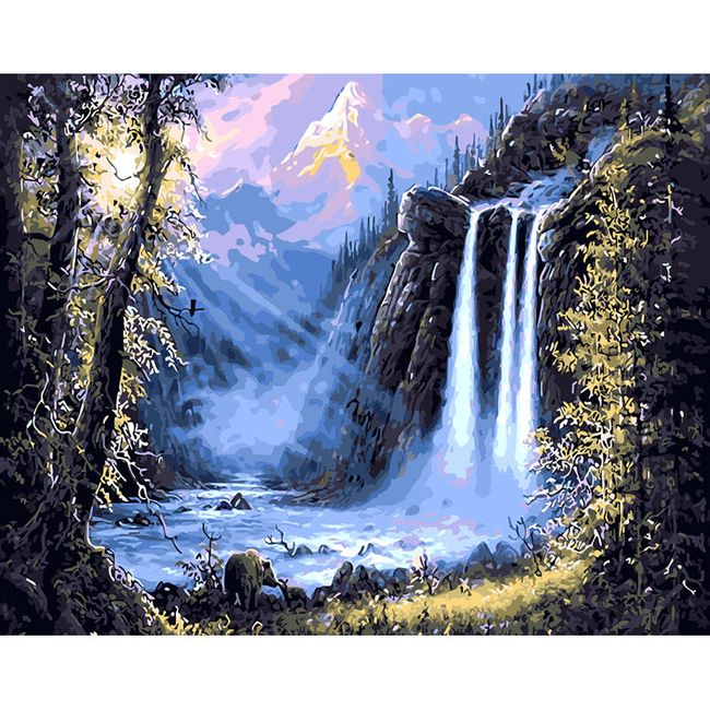 DIY obraz s vodopádem 1