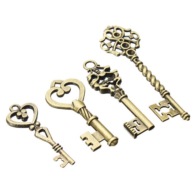 Vintage klíče v bronzové barvě - 4 ks 1