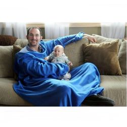 Pătură confortabilă cu mâneci - albastru