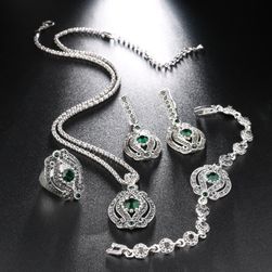 Komplet eleganckiej biżuterii z kryształkami