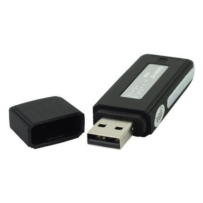 USB diktafon z 8 GB pogonom - črn 1
