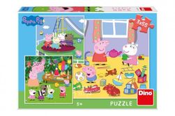 Puzzle Świnka Peppa na wakacjach 3x55 sztuk w pudełku 27x19x4cm RM_21335356