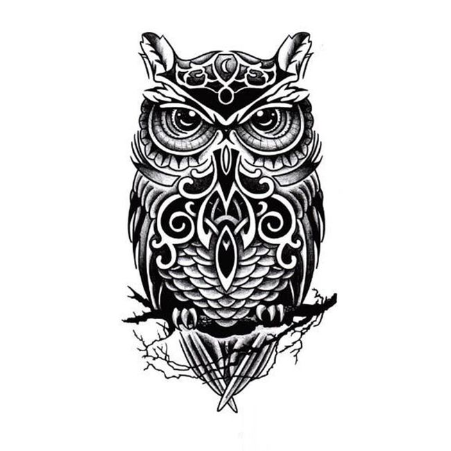 Dočasné tetování - sova 1