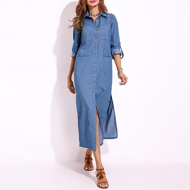 Rochie Lungă De Blugi 2 Culori Shipgratis Ro