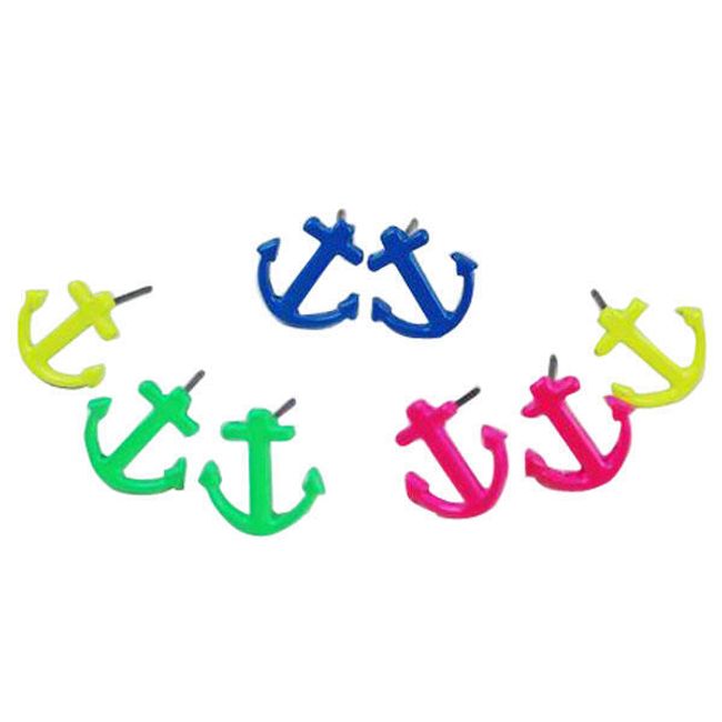 Neonowe kolczyki  w kształcie kotwicy - oferujemy 5 kolorów 1