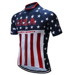 Koszulka kolarska z motywami amerykańskich barw