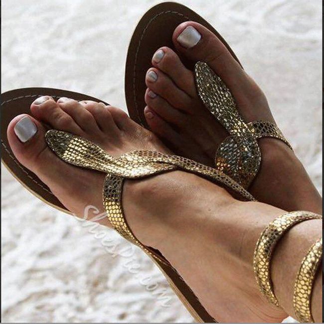 Dámské sandálky na léto - zlatá-41 1