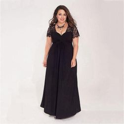 Dámské šaty v plus size velikostech v elegantním provedení - Černá-28w