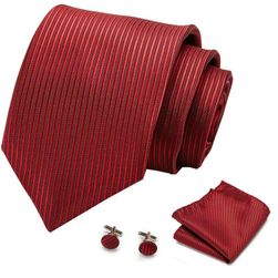 Męski krawat, chusteczka i spinki do mankietów Theodore