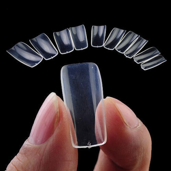 Unghii artificiale transparente - 500 bucăți 1