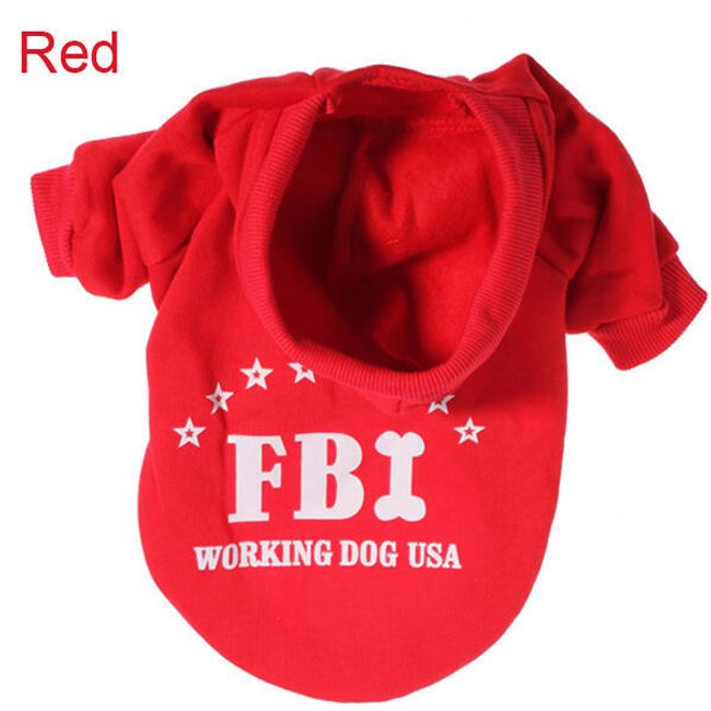 Obleček pro pejsky - mikina s nápisem FBI - červený - S 1