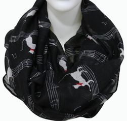 Dámský šátek s kočkou a notami - 6 variant