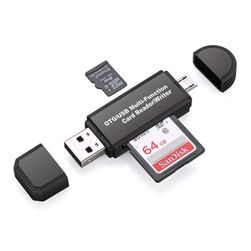 Мултифункционален OTG четец на паметни карти + USB портове