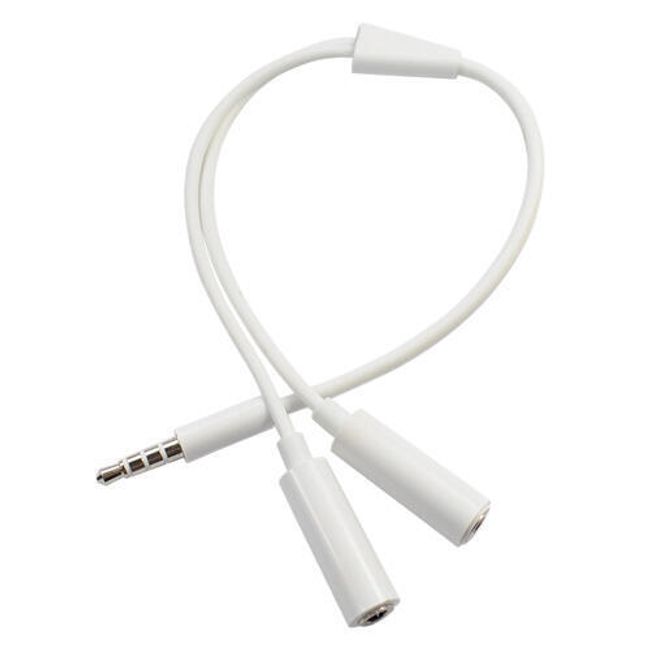Biały rozgałęziacz do słuchawkowego konektoru - 3,5 mm jack 1