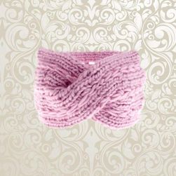 Плетена лента за глава - розова PD_1537289