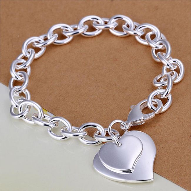Ladies bracelet with heart in silver AT_32455981616 1
