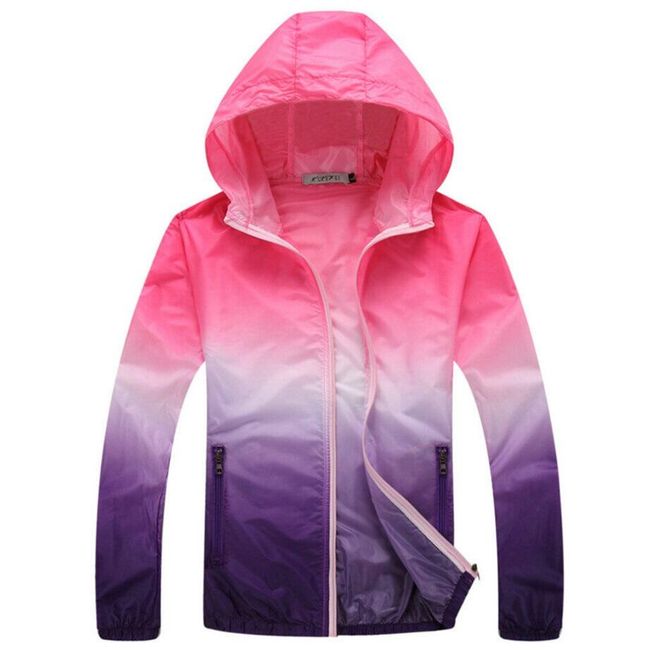 Dámská lehká bunda s barevnými přechody - Růžová, velikost č. XL 1