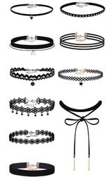 Gotické Choker náhrdelníky - 10 kusov