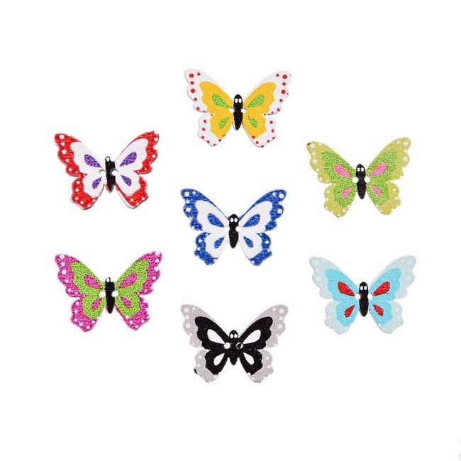 Fa gombok 50ks barevných knoflíků ve tvaru motýlků 1