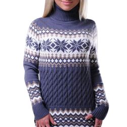 Ženski zimski pulover z ovratnikom - 3 barve