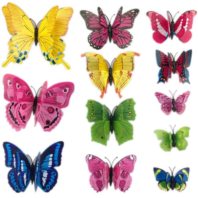 Set 12 okrasnih metuljev - različne variante 1