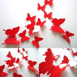 3D motýliky na stenu - červená PD_1536561