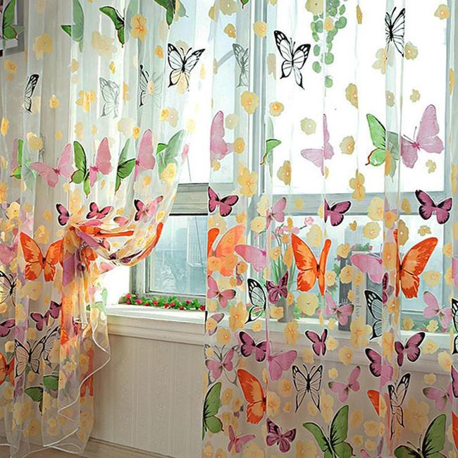 Perdea Cu Motiv Fluturi Colorați Shipgratis Ro
