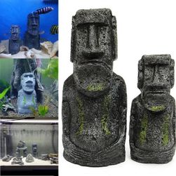 Dekoracje akwariowe w postaci posągów z Wyspy Wielkanocnej - 2 szt