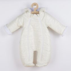 Zimní kojenecká kombinéza s kapucí a oušky Pumi cream RW_49852
