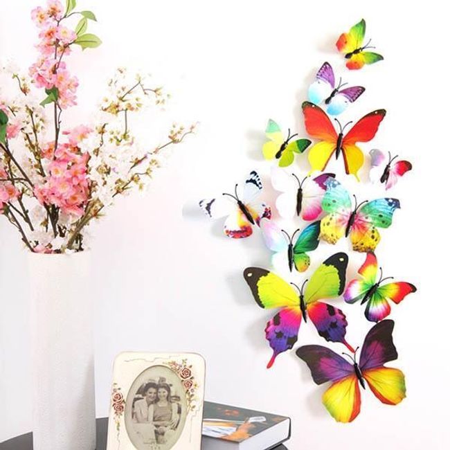 Kolorowe motyle 3D - 12 sztuk 1