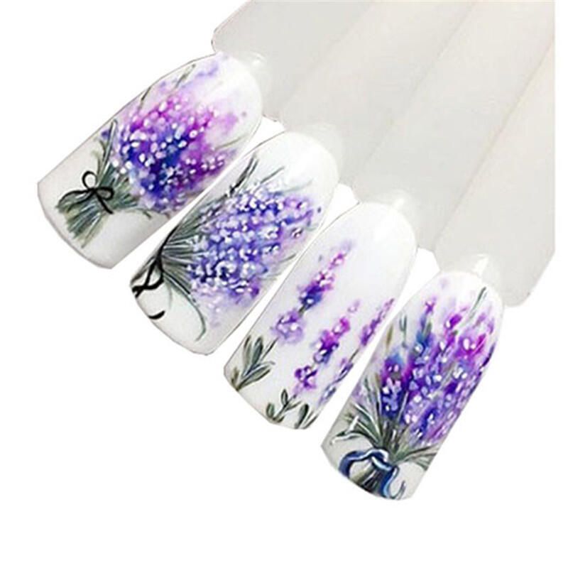 Sticker Cu Model Lavanda Pentru Unghii Shipgratis Ro
