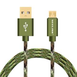 USB кабел с камуфлажен дизайн - микро, iPhone, тип C