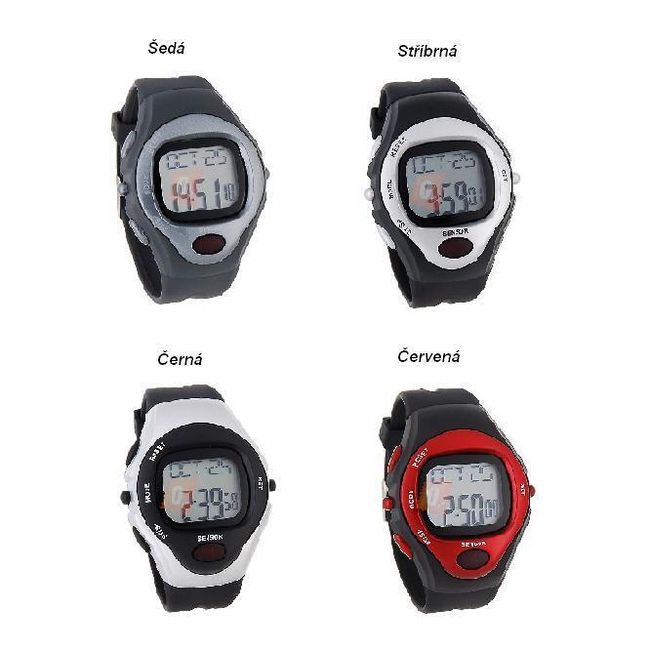 Sportovní digitální hodinky s tepovým senzorem ve 4 barvách 1