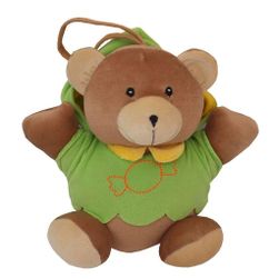 Detská plyšová hračka s hračkárskym strojčekom medvedík zelený RW_46552