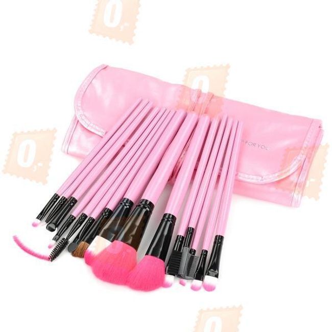 Комплект розови козметични четки - 12в1 1