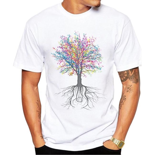 Pánské tričko s barevným stromem - velikost č. 3 1