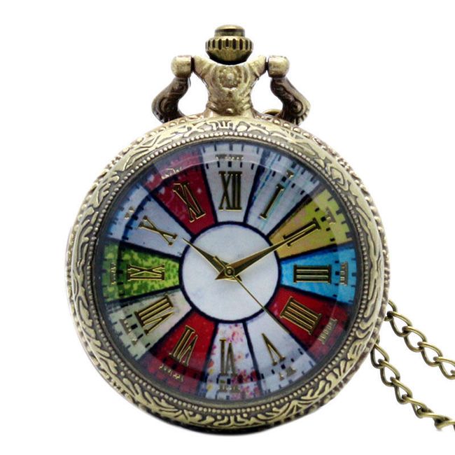 Žepna ura z rimskimi številkami - barvna 1