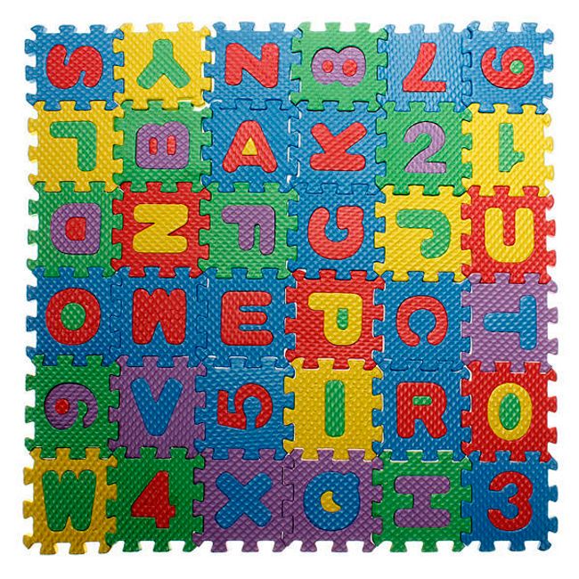 Puzzle din spumă colorată - alfabet și cifre - 5 x 5 cm 1