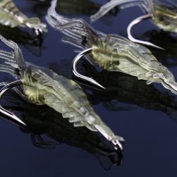 Rybářská gumová nástraha s háčkem - kreveta - 10 ks