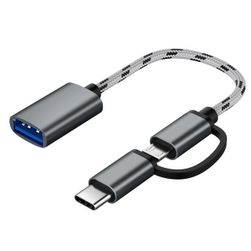 Cablu OTG Micro USB + Type C