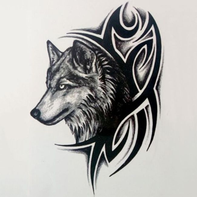 Tatuaj Provizoriu Tribal Cu Lup Shipgratis Ro