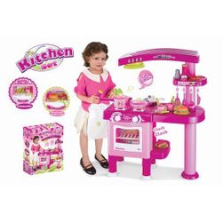 Hračka Dětská kuchyňka velká s příslušenstvím růžová VO_690665