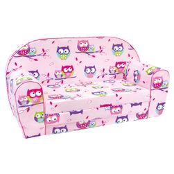 Mini canapea roz, bufnițe RS_53014
