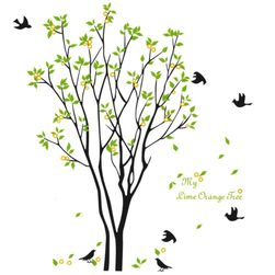 Nalepnica na zid - drvo sa pticama