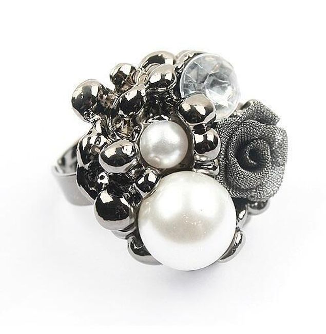 Винтидж дамски пръстен с изкуствена перла 1