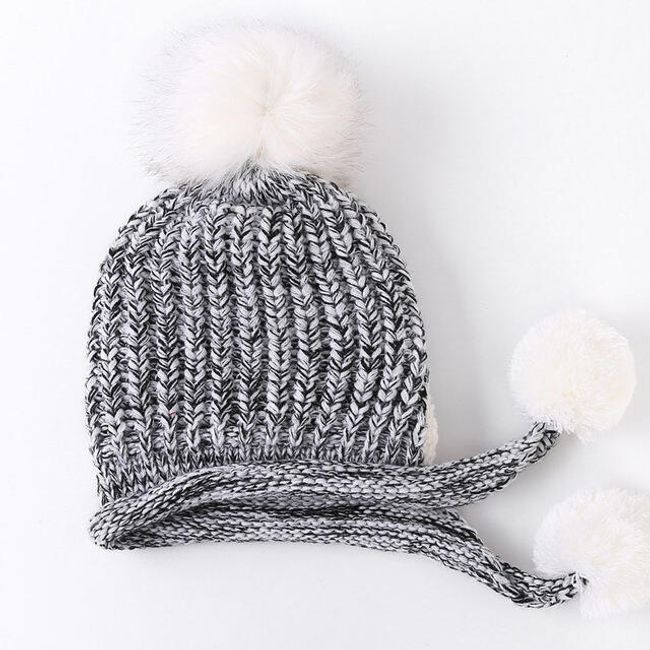Дамска зимна шапка с помпон - 5 цвята 1